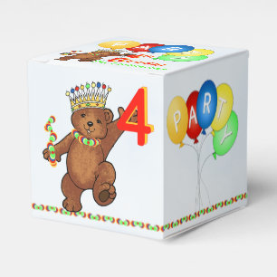 Teddy Bear Prince 4th Birthday Party Custom Favor Box