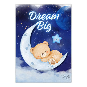 Teddy Bear printable wall art poster-dream big