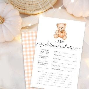 Teddy Bear Pumpkin Baby Predictions Advice Game