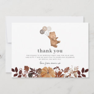 Teddy Bear Pumpkin - Thank You Card