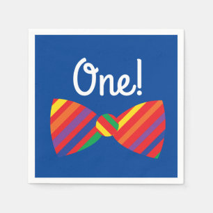 Teddy Bear Rainbow Cute 1st Birthday Party Napkin
