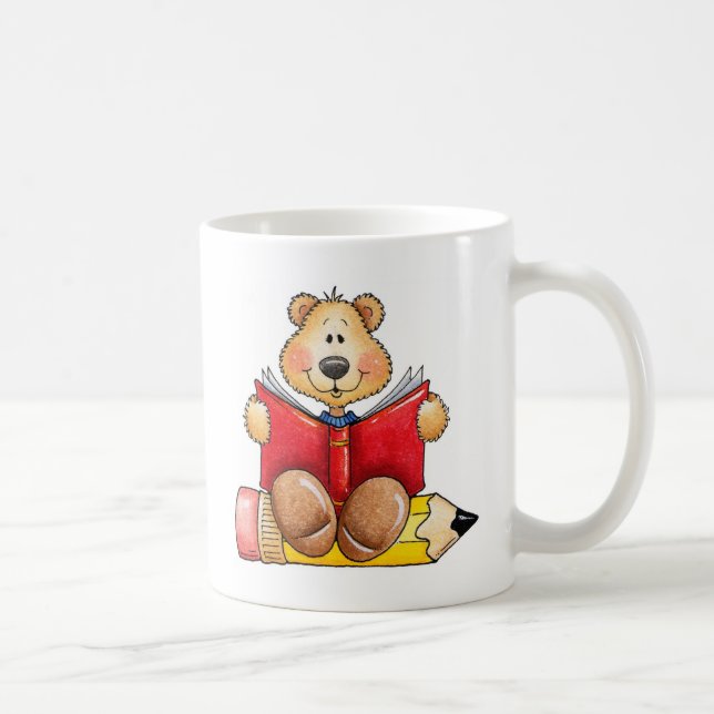 Teddy Bear Reading Coffee Mug (Right)