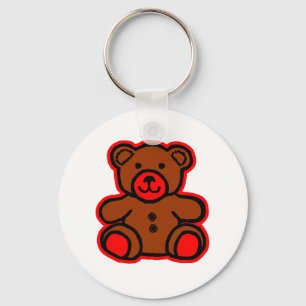 Teddy Bear Red Brown The MUSEUM Zazzle Gifts Keychain
