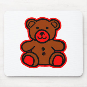 Teddy Bear Red Brown The MUSEUM Zazzle Gifts Mouse Pad