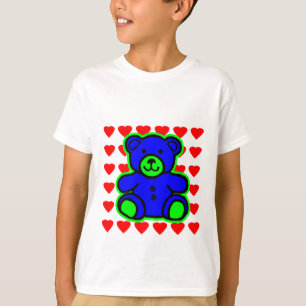 Teddy Bear Red Hearts Green Blue jGibney The MUSEU T-Shirt