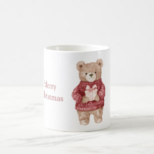 Teddy Bear Red Sweater Christmas Coffee Mug