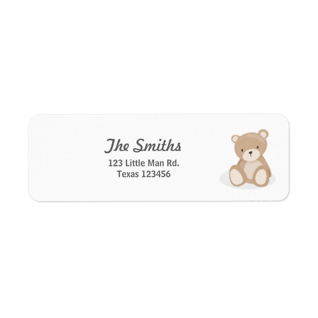 Teddy Bear Retourner l'adresse Étiquettes Blanc (Devant)