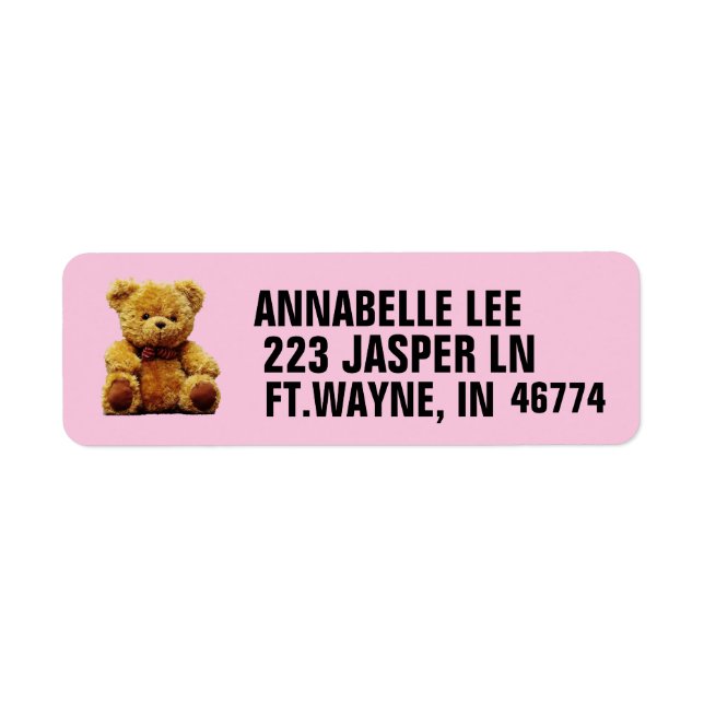 TEDDY BEAR RETURN ADDRESS LABELS (Front)