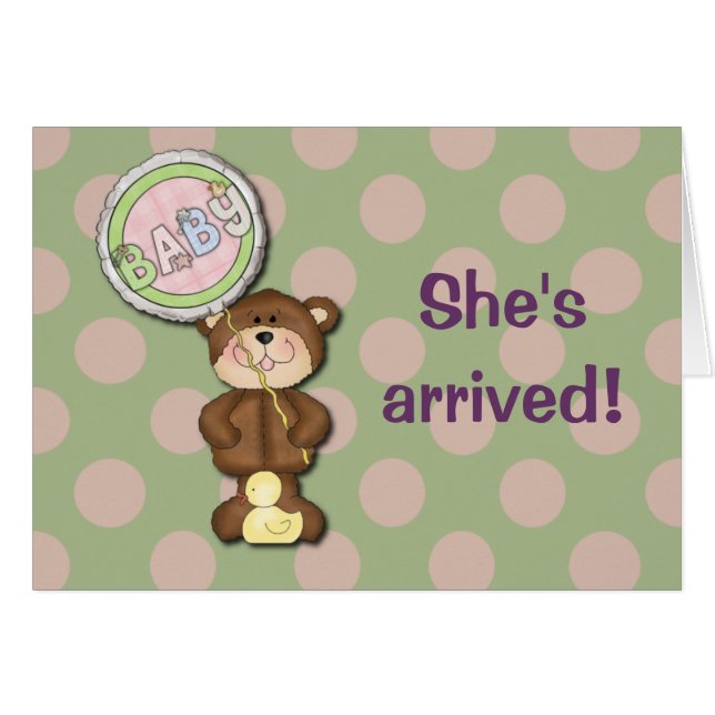 Teddy Bear rose et vert (Devant horizontal)