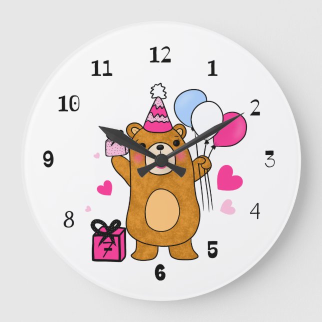 Teddy bear round clock (Front)