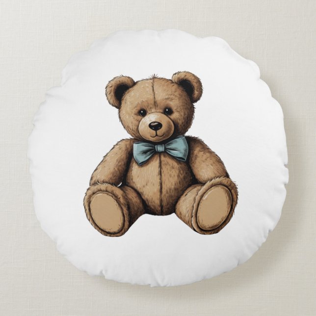 teddy bear round pillow (Front)