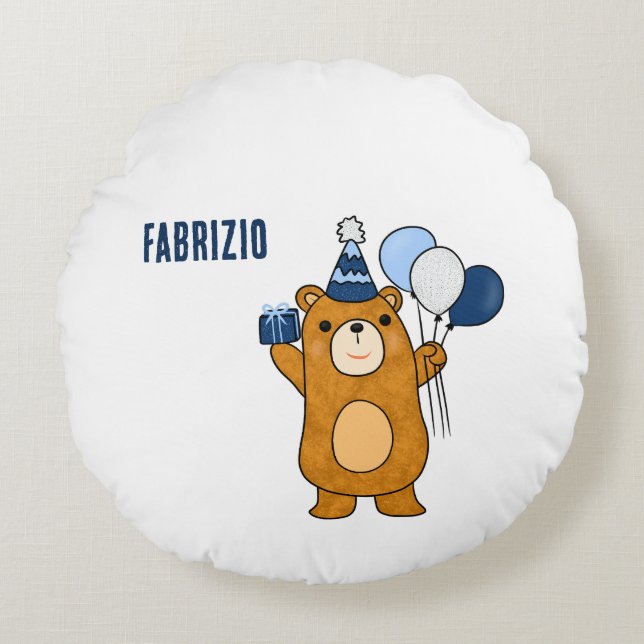 Teddy bear round pillow (Front)