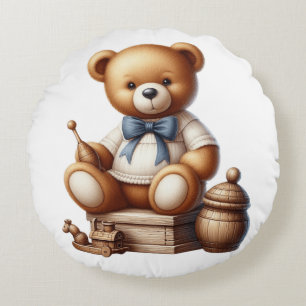 Teddy bear round pillow