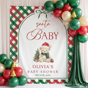 Teddy Bear Santa Baby Shower Tapestry