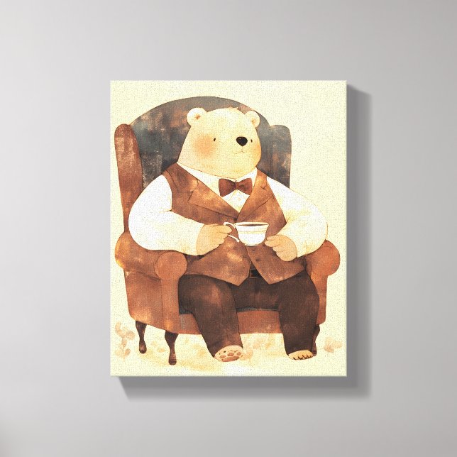 Teddy Bear Scandinavian baby room art Canvas Print (Front)