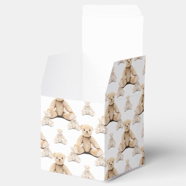 Teddy Bear Seamless Pattern Favor Box (Opened)