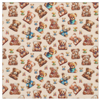 Teddy Bear Seamless Pattern for Kids Fabric