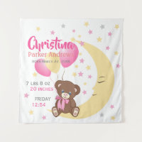 Teddy Bear Sitting on the Moon Baby Birth Stats