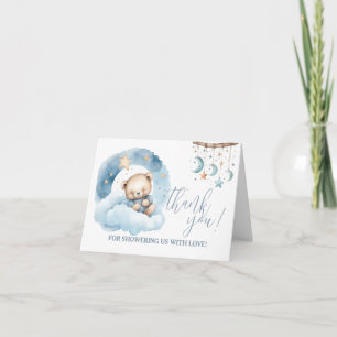 Teddy Bear Sleeping on a Cloud Thank You Note Invi Invitation