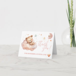 Teddy Bear Sleeping on a Cloud Thank You Note Invitation