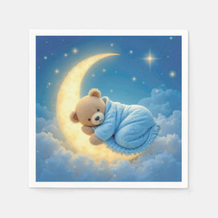 Teddy Bear Sleeping on a Moon Napkin