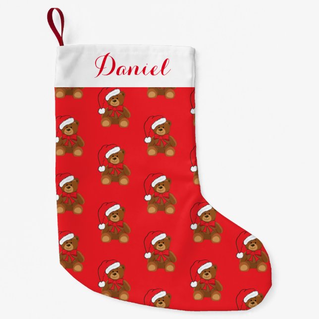 Teddy Bear Small Christmas Stocking (Front)