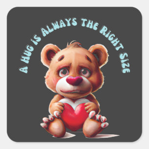 Teddy Bear Square Sticker
