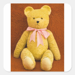 teddy bear square sticker