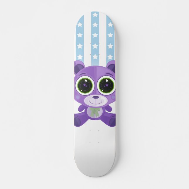 Teddy Bear - Star Eye Purple Skateboard (Front)