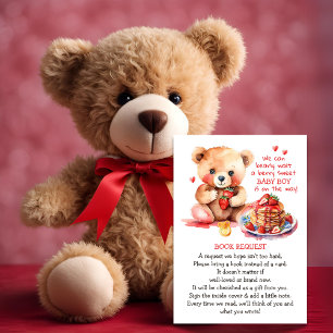 Teddy Bear Strawberry Pancake Brunch Book Request Enclosure Card
