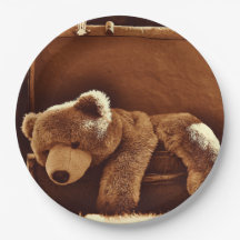 Teddy Bear Suitcase Disposable Paper Plates