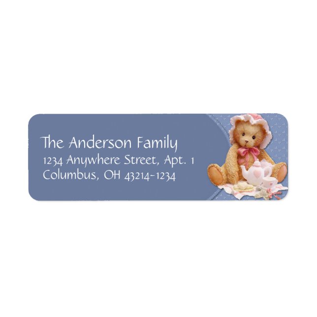 Teddy Bear Tea Party Return Address Label (Front)