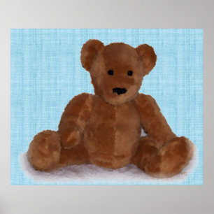 Teddy Bear (teal) Poster