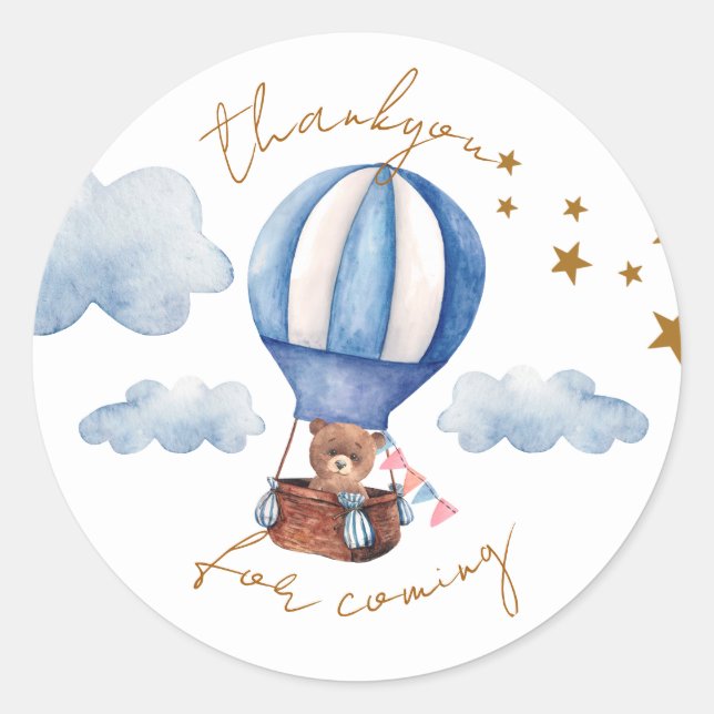 Teddy Bear Thankyou For Coming Classic Round Sticker (Front)