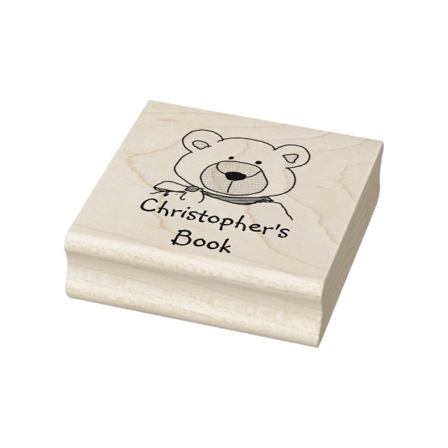 Teddy Bear This Book Belongs To Wood Art Stamp (Stamp)