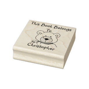 Teddy Bear This Book Belongs TOWood Art Stamp