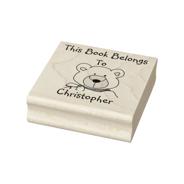 Teddy Bear This Book Belongs TOWood Art Stamp (Stamp)