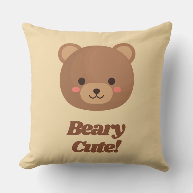 Teddy Bear Throw Pillow  (Front)