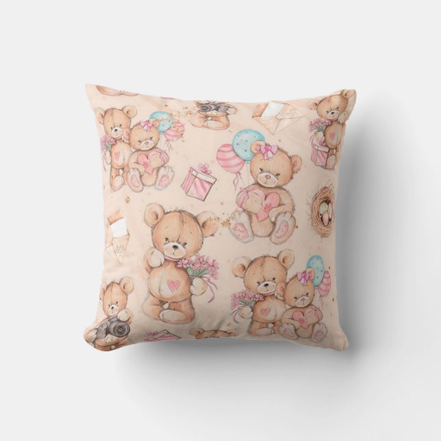 Teddy bear throw pillow (Front)