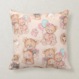 Teddy bear throw pillow