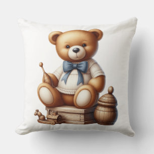 Teddy bear throw pillow