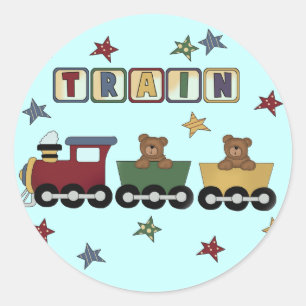 Teddy Bear Train T-shirts and Gifts Classic Round Sticker