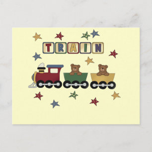 Teddy Bear Train Tshirts and Gifts Postcard