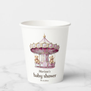Teddy Bear Twin Girls Baby Shower Paper cup