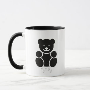 Teddy Bear Two-Tone Black And White Coffee Cup