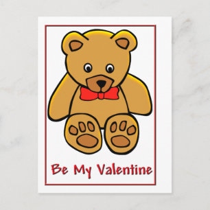 Teddy Bear Valentine Holiday Postcard