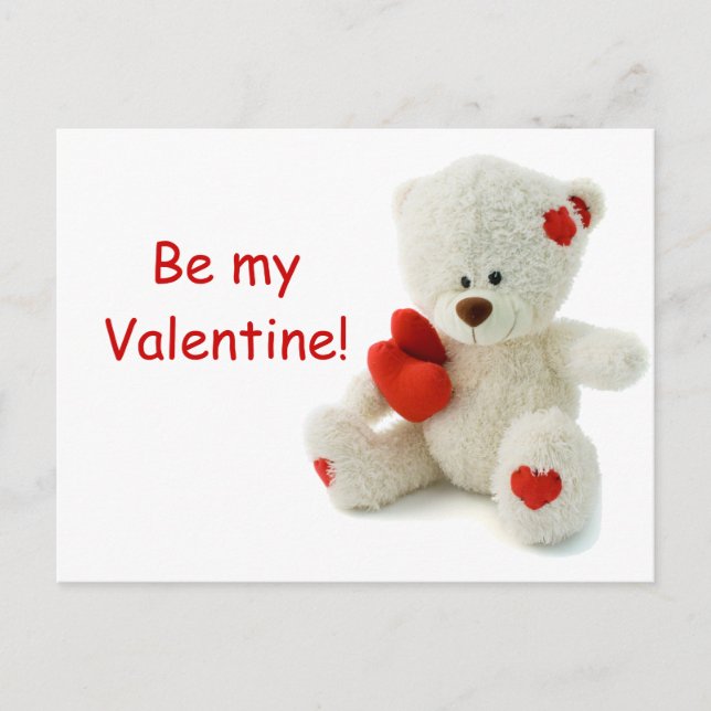Teddy Bear Valentine Holiday Postcard (Front)