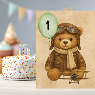 Teddy Bear Vintage Airplane Cute Whimsical Custom Postcard