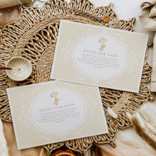 Teddy Bear Vintage Baby Shower Books For Baby Enclosure Card
