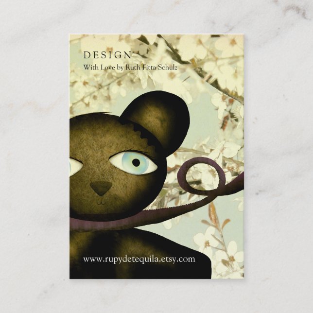 Teddy Bear Vintage Baby Shower Business Card (Front)